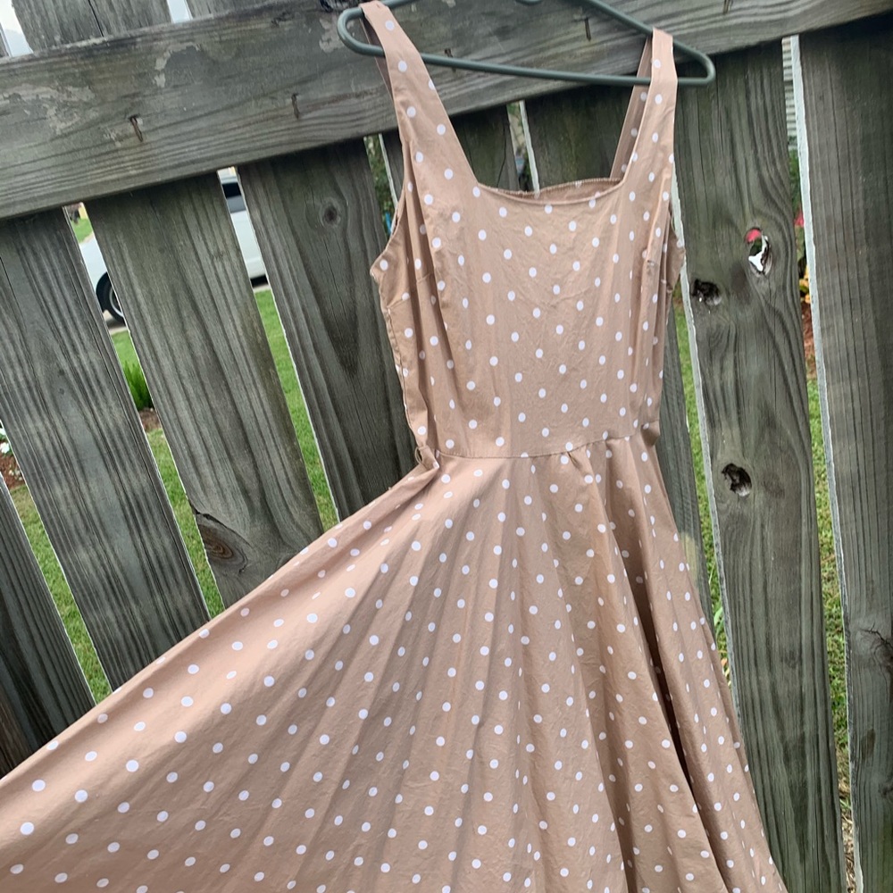 Tan Vintage flare maxi dress
